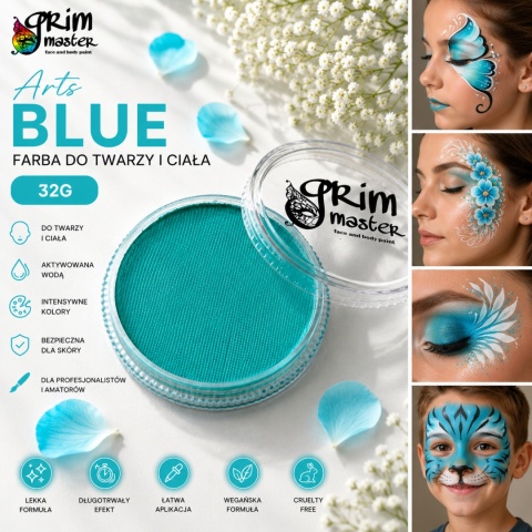 Farba do malowania twarzy i ciała GrimMaster ARTS BLUE 32g