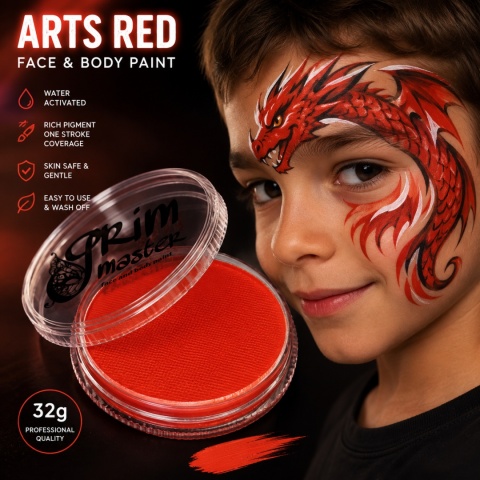 Farba do malowania twarzy i ciała GrimMaster ARTS RED 32g