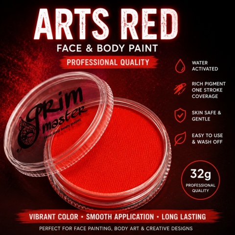 Farba do malowania twarzy i ciała GrimMaster ARTS RED 32g