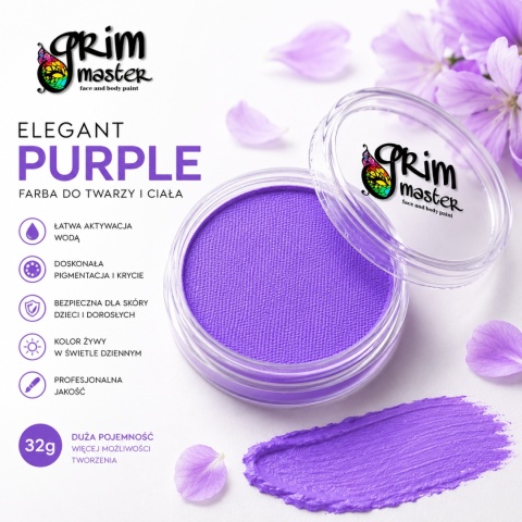 Farba do malowania twarzy i ciała GrimMaster ELEGANT PURPLE 32g