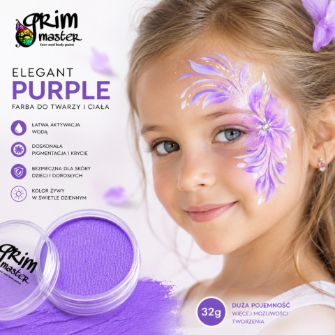 Farba do malowania twarzy i ciała GrimMaster ELEGANT PURPLE 32g