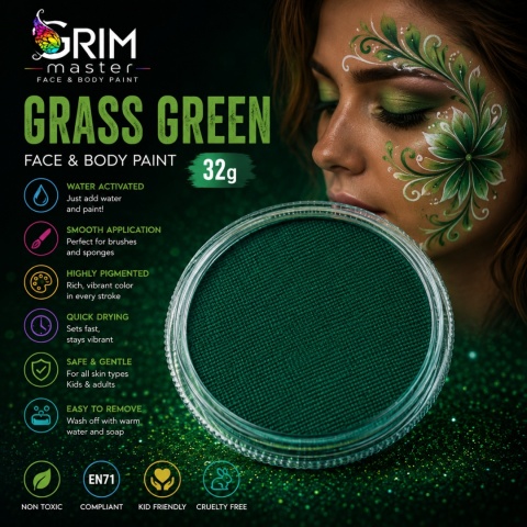 Farba do malowania twarzy i ciała GrimMaster GRASS GREEN 32g