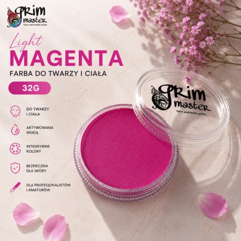 Farba do malowania twarzy i ciała GrimMaster LIGHT MAGENTA 32g