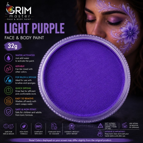 Farba do malowania twarzy i ciała GrimMaster LIGHT PURPLE 32g