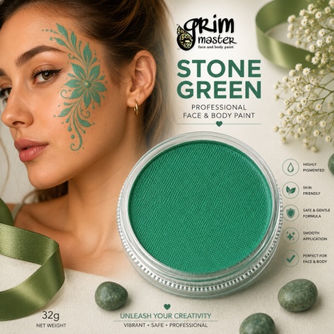 Farba do malowania twarzy i ciała GrimMaster STONE GREEN 32g
