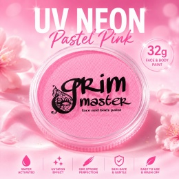 Farba do malowania twarzy i ciała GrimMaster UV NEON PASTEL PINK 32 g