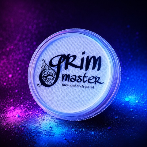 Farba do malowania twarzy i ciała GrimMaster UV NEON WHITE 32g
