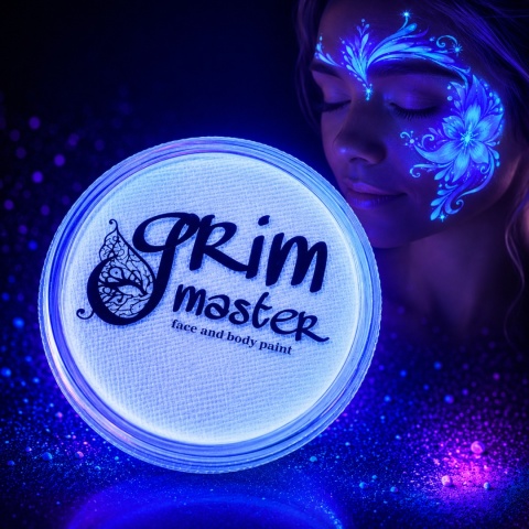 Farba do malowania twarzy i ciała GrimMaster UV NEON WHITE 32g