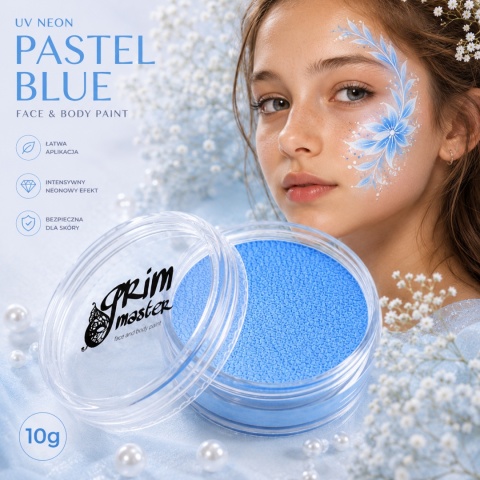 Farba do malowania twarzy i ciała GrimMaster UV Neon Pastel Blue 10 g