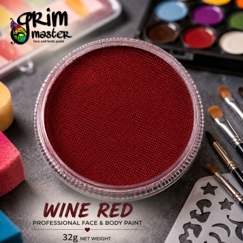 Farba do malowania twarzy i ciała GrimMaster WINE RED 32g