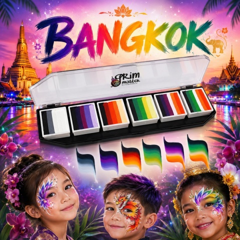 Paleta farb do malowania twarzy i ciała GrimMaster BANGKOK mix 6 x 10g