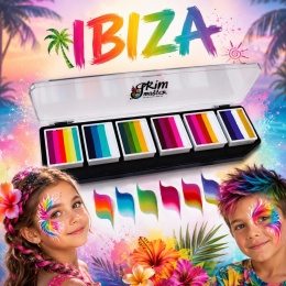 Paleta farb do malowania twarzy i ciała GrimMaster IBIZA mix 6 x 10g