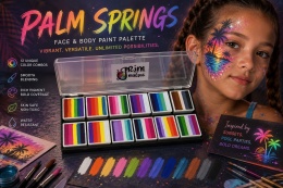 Paleta farb do malowania twarzy i ciała GrimMaster Palm Springs 12 x 10 g