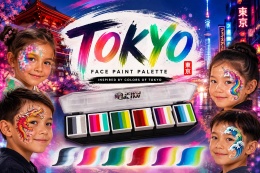 Paleta farb do malowania twarzy i ciała GrimMaster TOKYO mix 6 x 10g