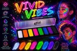 Paleta farb do malowania twarzy i ciała GrimMaster VIVID VIBES mix 8 x 13g