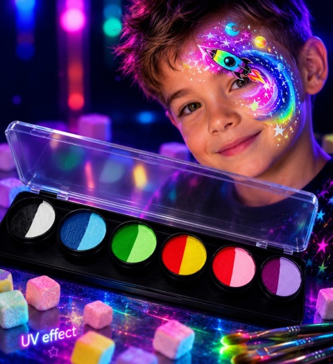 Paleta farb do malowania twarzy i ciała GrimMaster dwukolorowe 6 x 4g