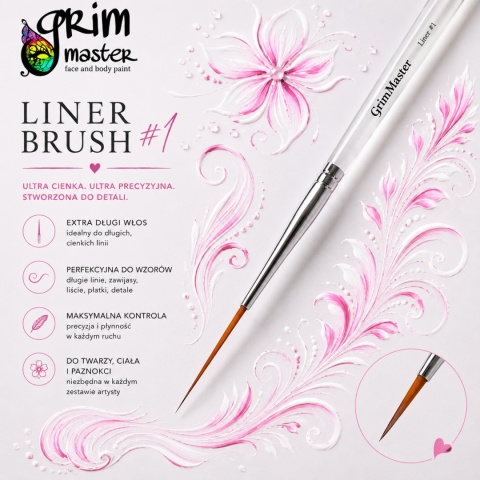 Pędzel cienki syntetyczny GrimMaster Liner #1